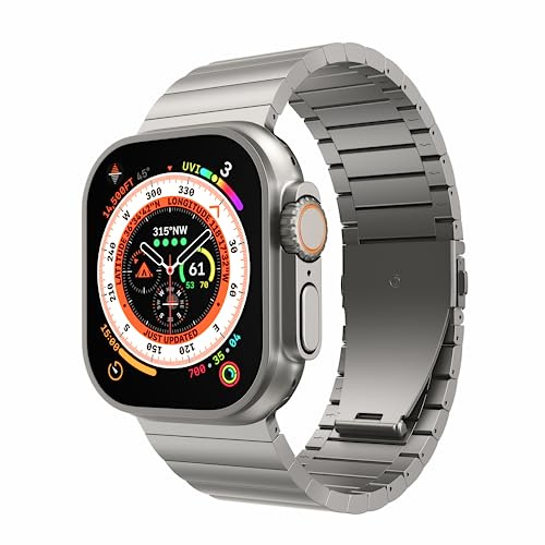 LULULOOK Apple Watch Ultra 3/2/1 Titanium Strap [DLC Coating] Ultra-Lightweight Metal Strap for iwatch Band