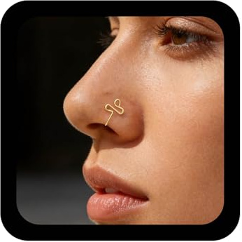 Inilbran Anneau De Nez Punk Spirale À Pince Anneau De Nez Courbe Anneau De Nez Géométrique Vintage Faux Anneau De Nez Or Non Percé Bijoux De Nez Pour Femmes Et Filles