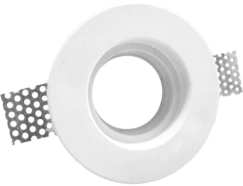AERREGI PORTAFARETTI IN GESSO SET DA 10 PEZZI | PORTAFARETTI TONDI Ø 10 cm ADATTO PER LAMPADE GU10 E MR 16 | COMPLETO DI FERMA FARETTO E PORTALAMPADE | PORTAFARETTI TONDI AD INCASSO PER SOFFITTI