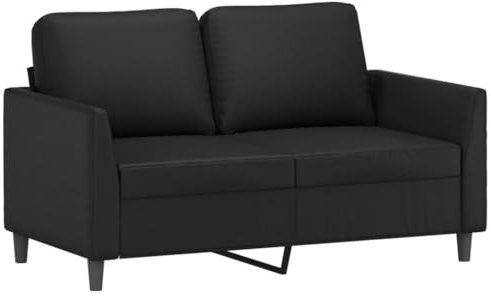 HETFTJN Sofa Klein Schlafsofa Schlafsessel Camping Sofa - 2-Sitzer-Sofa Schwarz 120 cm Kunstleder für Jugendzimmer Sitzzimmer Hotelzimmer Relaxationsraum
