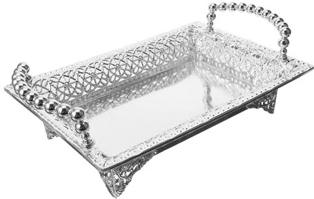 LALADEFIEE Vassoio Decorativo Per Snack e Frutta Maniglie Design Europeo Elegante Per Cucina e Casa