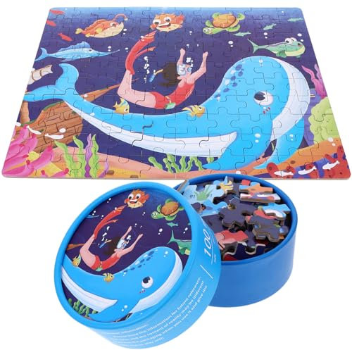 ibasenice Junge Mädchen-Puzzle Papierpuzzle Unterwasserwelt Pädagogisches Lernspielzeug Für Jahre Sichere Farbenfrohe Puzzles Mit Glatten Kanten Für Vorschulkinder Gehirnentwicklung Und Hand