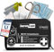 Upgrade4cars Botiquin de Primeros Auxilios para Coche, Casa, Viaje, Senderismo, etc. Bolsa Médica Completo 2025 Negro Caja Emergencia Portátil para toda Europa