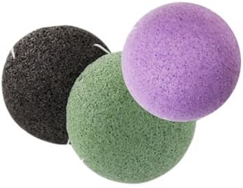 FOYTOKI Esponjas de Limpieza Facial Naturales Redondas 3piezas para Cuidado Piel y Desobstrucción en Piel Rosácea
