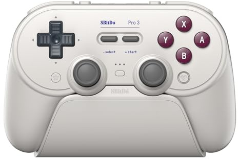 8BitDo Pro 3 Bluetooth Controller for Switch/Switch 2 – TMR Joysticks, Swappable ABXY Buttons, Pro Back Buttons, Charging Dock, Hall Effect Triggers, for Windows, Apple, SteamOS, Android - G Classic