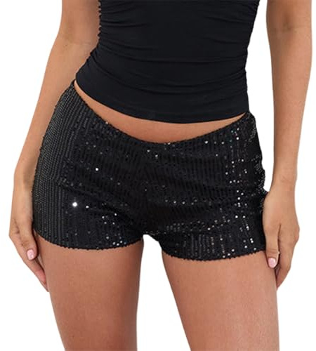 Short scintillant Y2k pour femme - Pour fête, club, sortie de concert, rave