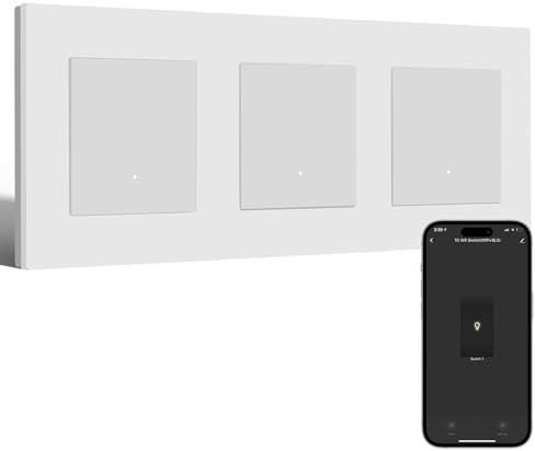 BSEED Smart WiFi Interruptor 1 Gang 1 Vía Triple Compatible con Amazon Alexa/Google Home, WiFi Pulsador Marco de PC Compatible con Smart Life/Tuya, Blanco