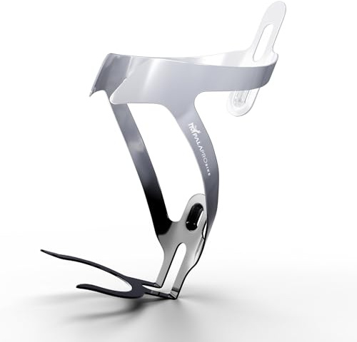 IMPALAPRO Porte Gourde Velo VTT & Route en Aluminium Électroplaqué – Porte Bidon Velo Ultraléger 26 g avec Accès Frontal et Adaptateur pour Bouteilles d’Eau Jetables (Blanc 1pc)