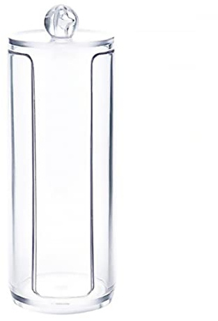 Csafyrt Contenitore dispenser per dischetti di cotone contenitore rotondo per cosmetici organizer per trucco in plastica per donna