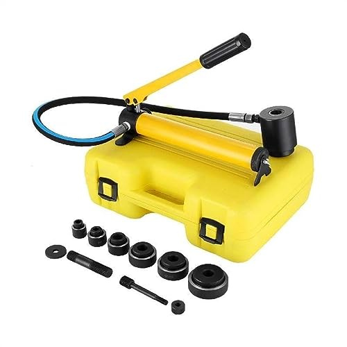 22-60mm Hidráulico Knockout Punch Driver Kit 6 Troqueles Hoja de acero Abridor Herramienta reparación Juego cortadores 10Ton Manuel Hole Digger Para talleres en casa