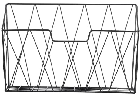 Homoyoyo Revistero de Pared de Metal Negro 34x22x6 Cm, Estante Organizador Montado para Oficina y Hogar, Soporte de Malla para Archivos y Periódicos Que Ahorra Espacio, Accesorio Multiusos
