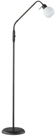 Trio Leuchten LED-Stehleuchte rostfarbig antik, inklusiv 1x E14, 4 Watt LED, zwei Flexgelenke, Höhe maximal 150 cm, Glas opal matt weiß 424810128