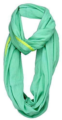 TigerTie Loop Schal in türkis gelb Uni - Gr. 150 x 90 cm - Rundschal