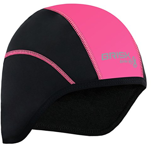Brisk Bike wintermütze – Radfahren fahrradhelm mütze Atmungsaktiv Winddicht fahrradmütze unter Helm Cycling Cap (Black/Pink, Regular)