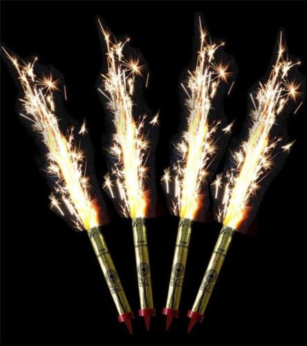 4 x Fontaine des glaces pour gâteau. Artifice d'intérieur catégorie 1. Durée unitaire 60 secondes. Longueur 12 cm.