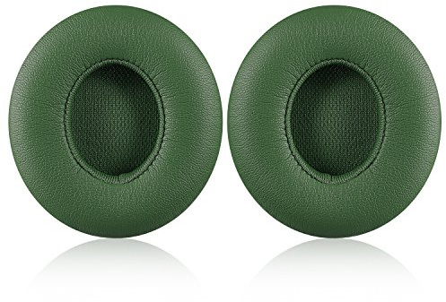 Solo 2/3 Wireless Earpads - JECOBB Replacement Ear Cushion Pads with Protein Leather and Memory Foam for Beats Solo 2.0/3.0 Wireless On Ear Headphones ONLY (Turf Green)