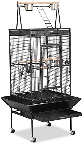 Yaheetech Jaula para Pájaros Jaula Metal Grande 80 x 76 x 172 cm