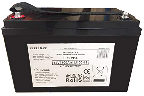 Ultramax 12V 100Ah Lithium LiFePO4 Battery for Industrial Equipment & Other Deep Cycle Application
