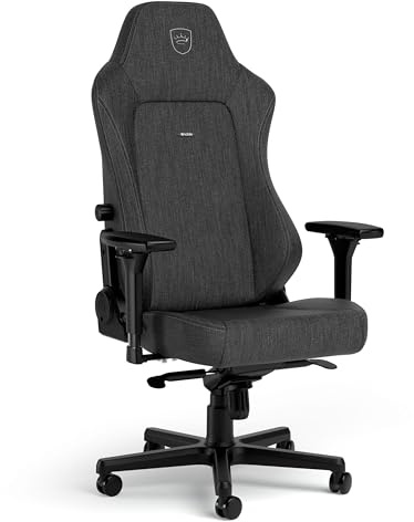noblechairs Hero TX Gaming Stuhl - anthrazit | Stoffbezug in anthrazit, Memory-Foam-Kopfstütze, 60-mm-Rollen, bis 150 kg. Inkl. Kissenset.