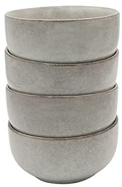 Cooks Professional Set of 4 Nordic Dipping Bowls with Reactive Glaze | 11cm Small Modern Stylish Ceramic Stoneware Side or Dip Bowls | Microwave, Dishwasher, Oven & Freezer Safe Dinnerware | Grey