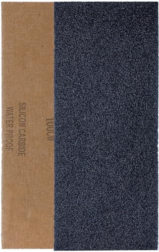 YoiYee Hojas de papel de lija de grano 100 en húmedo y seco, 23 x 9,5 cm, rollo de papel de lija fino abrasivo para madera, metal, plástico, vidrio, piedra y lijado de pared, paquete de 10