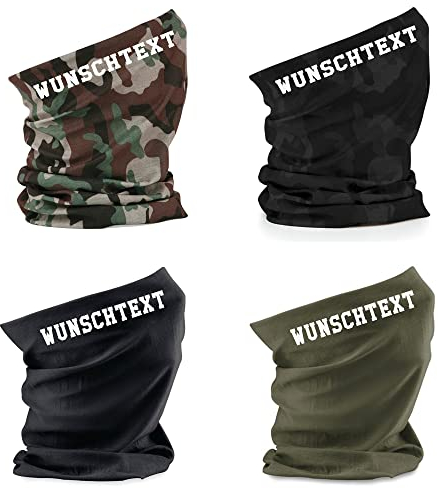 Generisch Schlauchschal mit Wunschtext vielseitig einsetzbar atmungsaktives Gewebe Bandana Stirnband