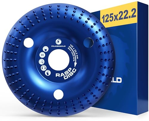 FALKENWALD® Raspelscheibe 125 Holz Gewölbt - Frässcheibe für Winkelschleifer Holz, Flex Scheibe 125mm, Schruppscheiben