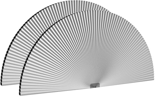 Myshade Valv fönsterrutor halvcirkel mörkläggning cellnyanser sladdlösa inga borrpersienner för fönster halvmåne vaxkaka tyg inga verktyg rum mörkläggningsgardiner enkel installation (2-pack vit 91 cm