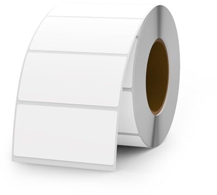 YIKIADA 500 Pezzi Etichette 25 × 50 mm Autoadesive per Scrivere Adesivi in Vinile Impermeabili Rimovibili Etichette Adesive in Rotolo per Barattoli di Marmellata Bianco