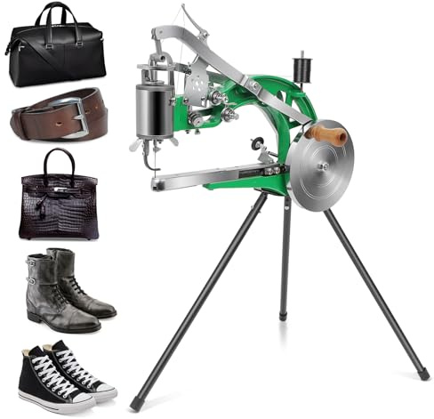 Máquina de coser de cuero con doble línea de nailon y algodón, máquina de coser de mano para zapatos, bolsas, tiendas de campaña, ropa, etc