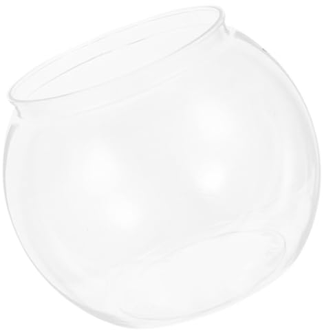 BESPORTBLE Plastic Fish Bowl, Round Clear Vase Pot Transparent Goldfish Bowl Aquarium Bubble Goldfish Turtle Tank Hydroponic Planter Containers, 14 * 11.5cm