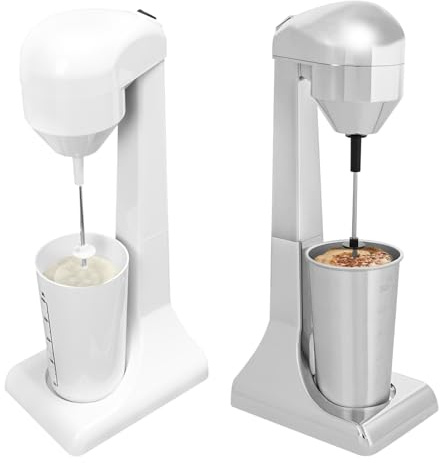 Milchshake Mixer, Getränkemixer, 22000rpm, 2 Geschwindigkeitsstufen Elektrischer Standmixer Becher 500ml für Protein-Shakes und Mixing Cocktai 100-Watt-Motor aus Reinem Kupfer (Silber)