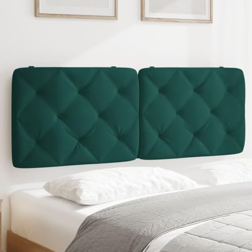 Homgoday Kopfteil-Kissen Bett Kopfkissen Kopfteilpolster Kopfpolster Rückenkissen Wandkissen Bettkopfteil Rückenlehne für Bett Schlafzimme Dunkelgrün 120 cm Samt