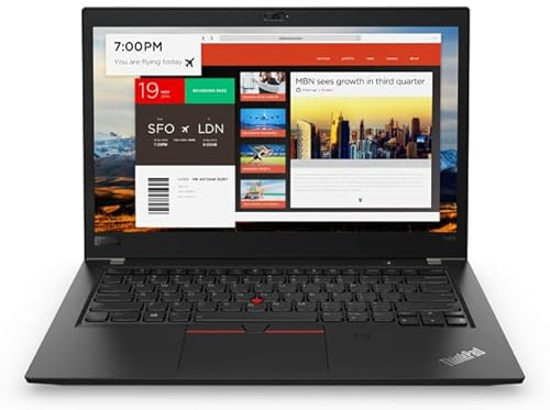 Lenovo ThinkPad T480s Ordinateur portable professionnel mobile, processeur Intel i7 4 x 1,8 GHz, mémoire vive 16 Go, SSD 512 Go, écran 14, Full HD, 1920 x 1080 IPS, Cam, Windows 11 Pro SI7