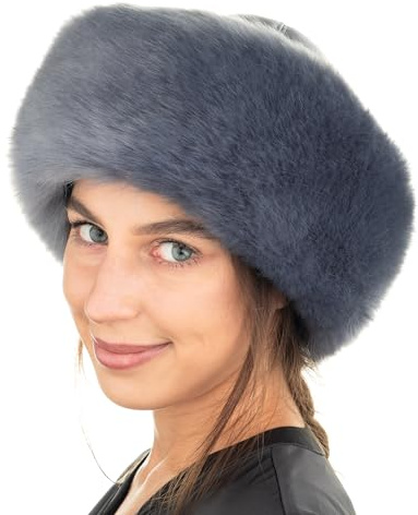 Futrzane Siberian Mütze mit Fellrand - Fellmütze Damen - Pelz und Leder Hut