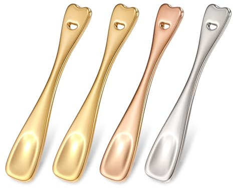 Giantree 4 Stück Spatel Kosmetik, Cremespatel Maskenspatel Mini Makeup Löffel Kleine Spate Kosmetikspatel Beauty Tools Make up Applikator für Gesichtsmaske Creme Lotionen Mischen und Probenahme