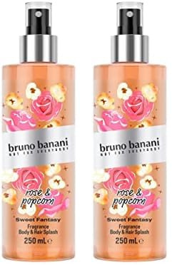 bruno banani Sweet Fantasy Body Splash, lebendig blumiges Körperspray für Damen, 250ml (Packung mit 2)
