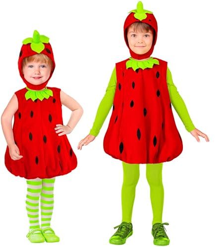 W WIDMANN MILANO Party Fashion - Disfraz infantil fresa, mono y tocado, disfraces