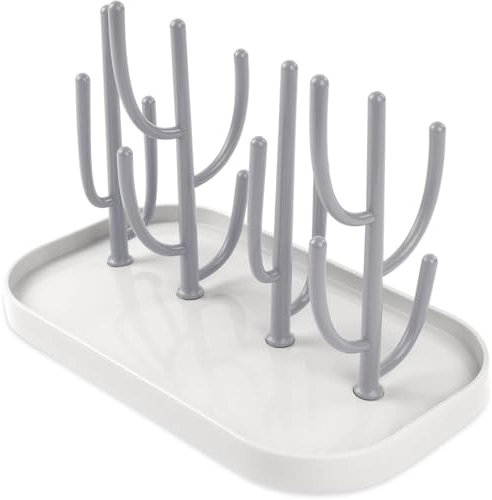 Rixotix Multifunctional Baby Bottle Drying Rack with Detachable Brackets - Grey (Includes Feeding Cup Holder, Teat & Cup Organizer, Reusable Storage Solution for Baby Accessories)