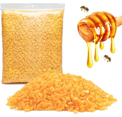 Yellow Beeswax Pellets – 2KG Beeswax for Candle Making,Clean-Burning & Low-Soot,Premium Quality Beeswax Beginners & Professionals,Cosmetic Grade for Skin Smooth Melting Handmade Candles & Crafts
