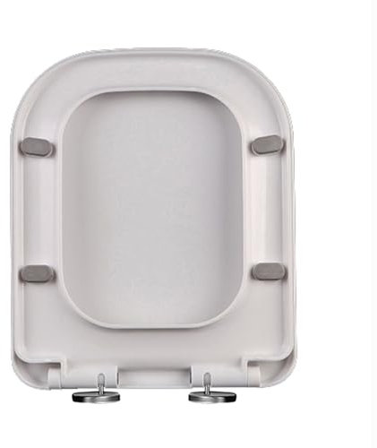 Abattant WC carré à fermeture douce, design rectangulaire avec dégagement rapide et installation facile, fixation supérieure et charnières réglables 36 x 45 cm