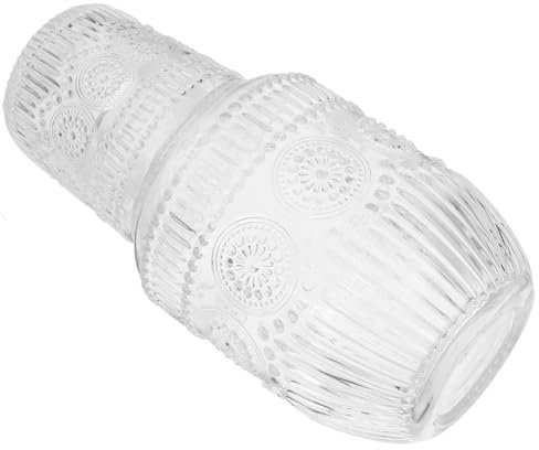 Alipis Caraffa in Vetro Con Tazza Da Dispenser Per Acqua Multifunzione Design Moderno Per Cucine e Uffici Caraffa Per Succhi e Bevande Liquide