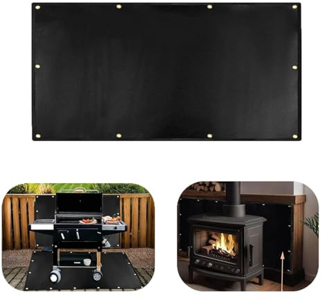 Protector térmico de 3 x 4 pies para la pared detrás de la parrilla, escudo térmico ignífugo para parrilla, protege la pared de la barandilla de la cubierta del calor de la parrilla y las manchas de