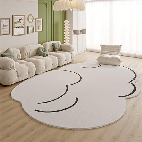 Unregelmäßig geformte Teppiche, stilvoll bedruckte Teppiche für Wohnzimmer, einzigartige Heimdekoration, weich, langlebig, rutschfestes Design für gemütliche Räume