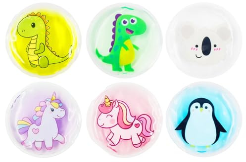 Cuscinetti Refrigeranti per Bambini, 6 Pezzi Ghiaccio per Bambini in Gel, 7 X 7 Cm, Impacco Freddo e Caldo, Riutilizzabili per Lividi, Denti del Giudizio e Occhi Stanchi