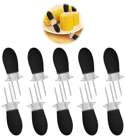 DmDoyy Maiskolben Spieße, Fruit Forks Edelstahl Maishalter Für BBQ, Grill, Fleisch, Schaschlik Und Gemüse, 10 Stück