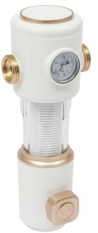 QIERF Filtro de retrolavado de 1 pulgada, filtro de agua reutilizable, filtro de agua doméstico con reductor de presión, filtro de agua para sedimentos spin down, para manguera de agua de pozo, filtro