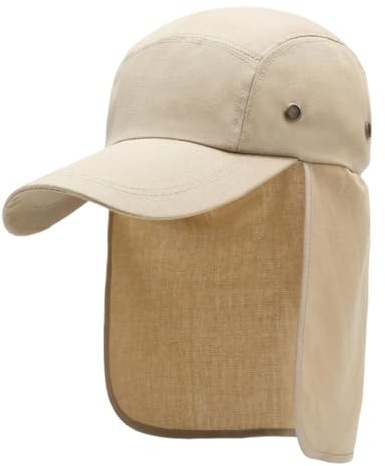 Snorvixre Ajustable Pesca Transpirable Gorra de Béisbol Para Mujeres Hombres Protección Solar Con Cuello Solapa Al Aire Libre Senderismo Sol Unisex Pesca Para Senderismo
