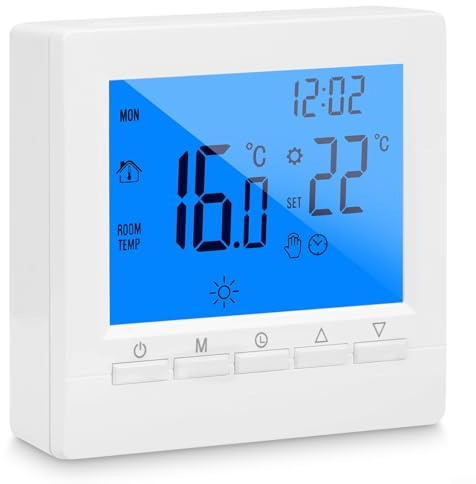 Thermostat Heizung Digital, Programmierbarer Raumthermostat Thermostat Für Wasser Fußbodenheizung/Gasheizung, Temperaturregler Wandthermostat, Batteriebetrieben, 3A