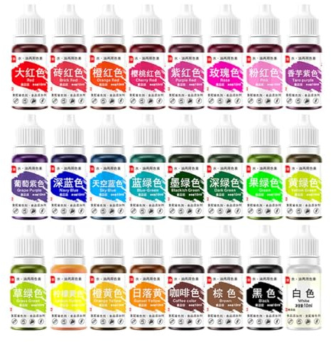 Set Coloranti Alimentari – 10 Ml | Colorante Composto Per Cottura Liquida Per Uso Alimentare | Colorazione Pratica Degli Alimenti | Coloranti Per Alimenti Commestibili Insapori, 25 Colori, Colori Viva